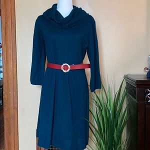 Navy midi dress